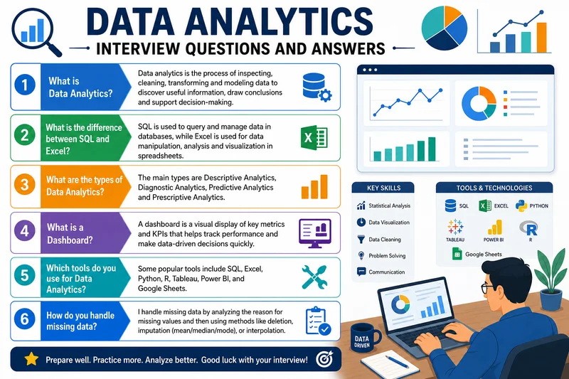 Top Data Analytics Interview Questions and Answers (2026 Guide)
