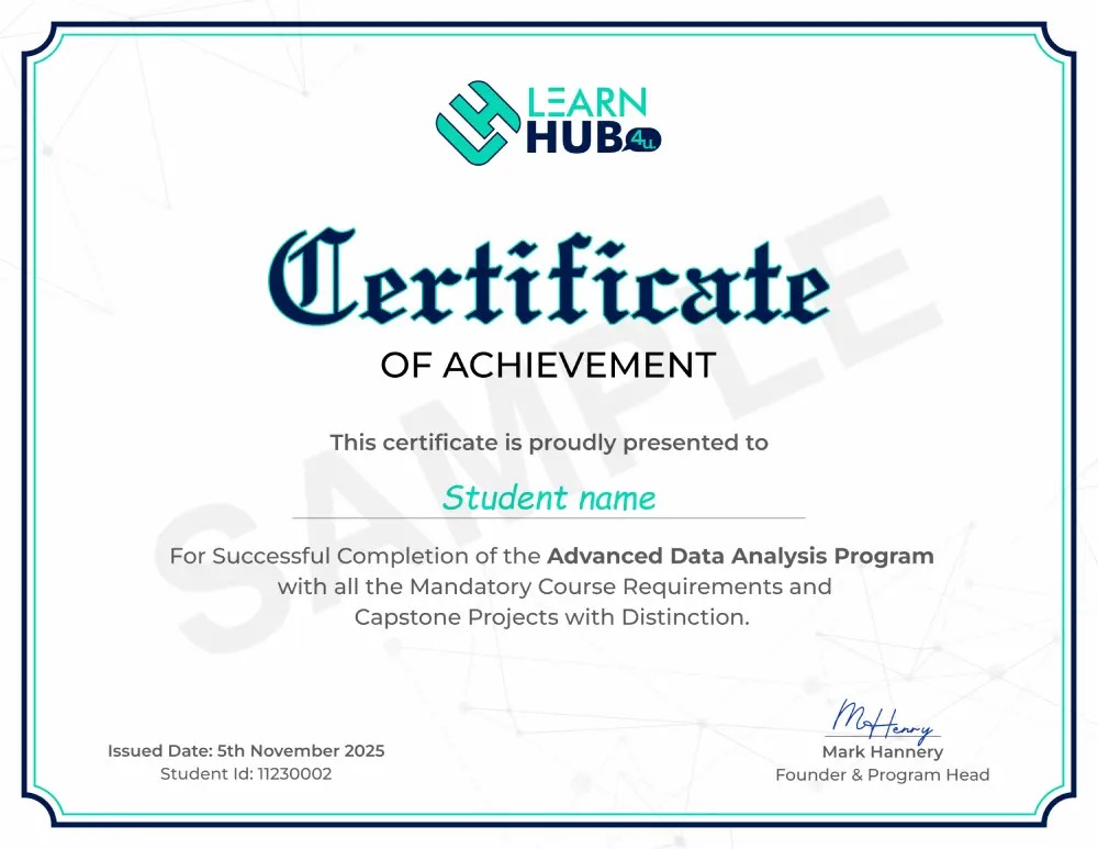 LearnHub Program Completion Certificate