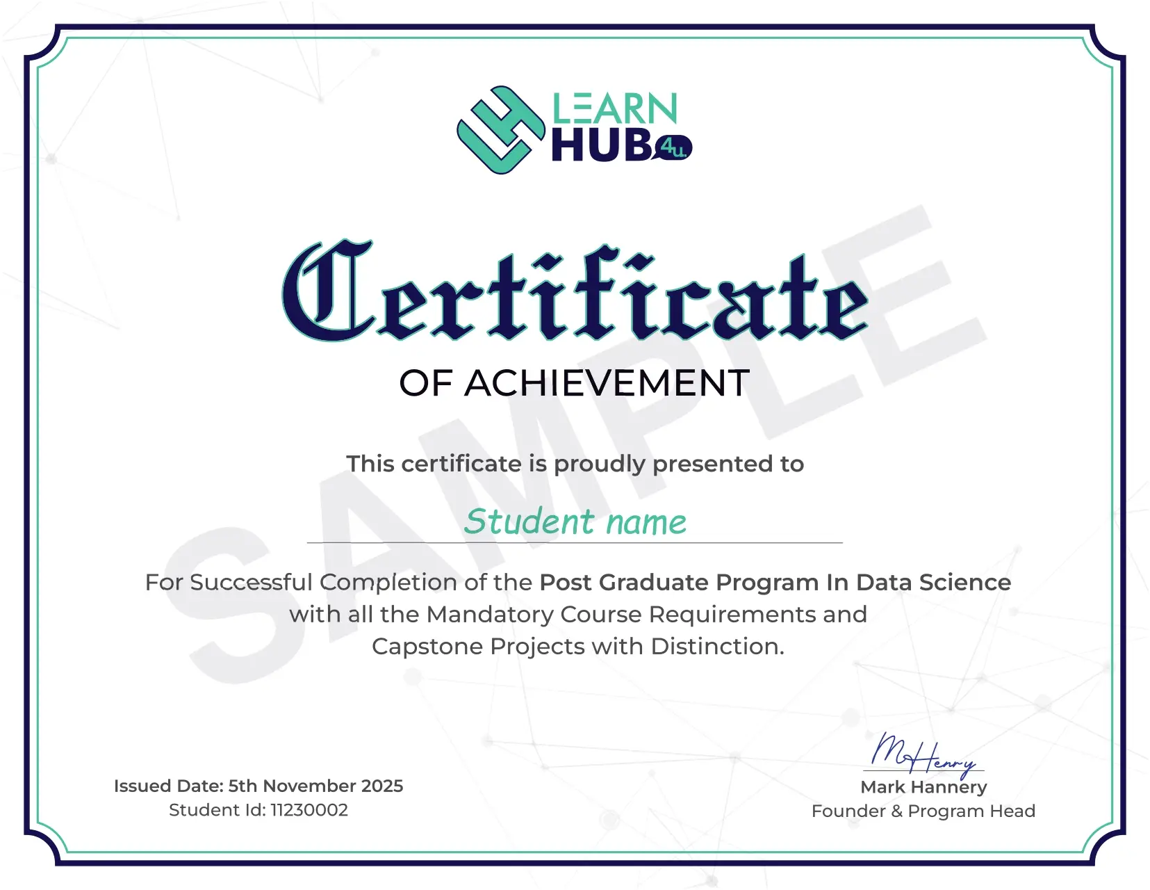 LearnHub Program Completion Certificate